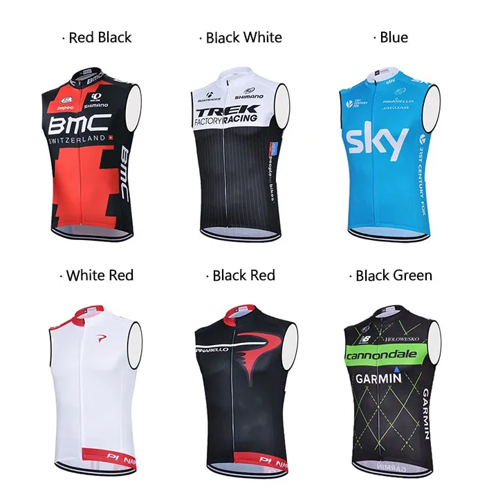 Sleeveless cycling uniforms, customized team uniforms, mass customized vests