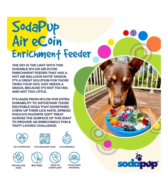 SodaPup Ultra-Durable Enrichment Snacking Coin For Dogs (Round / Blue Air)