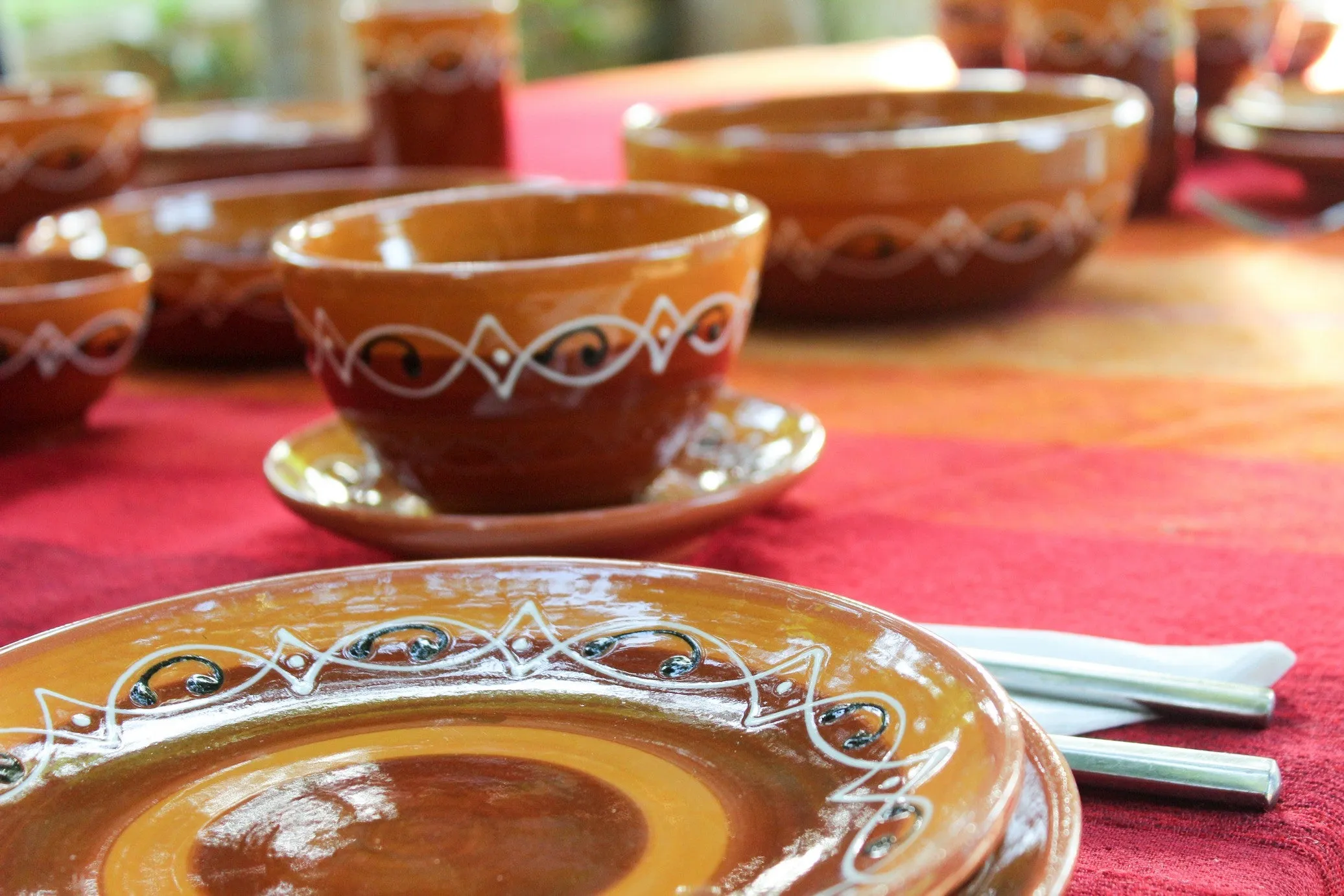 Spanish Sunset Breakfast Bowls, Set of 5 - Hand Painted From Spain