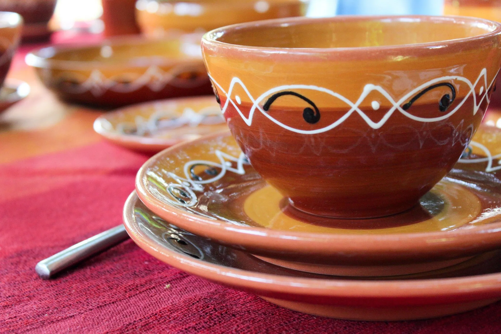 Spanish Sunset Breakfast Bowls, Set of 5 - Hand Painted From Spain