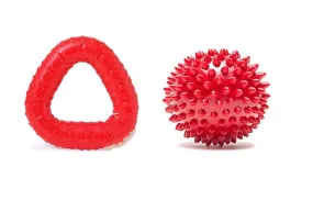 Spike Ball and Trio Ring Rubber Chew Toy