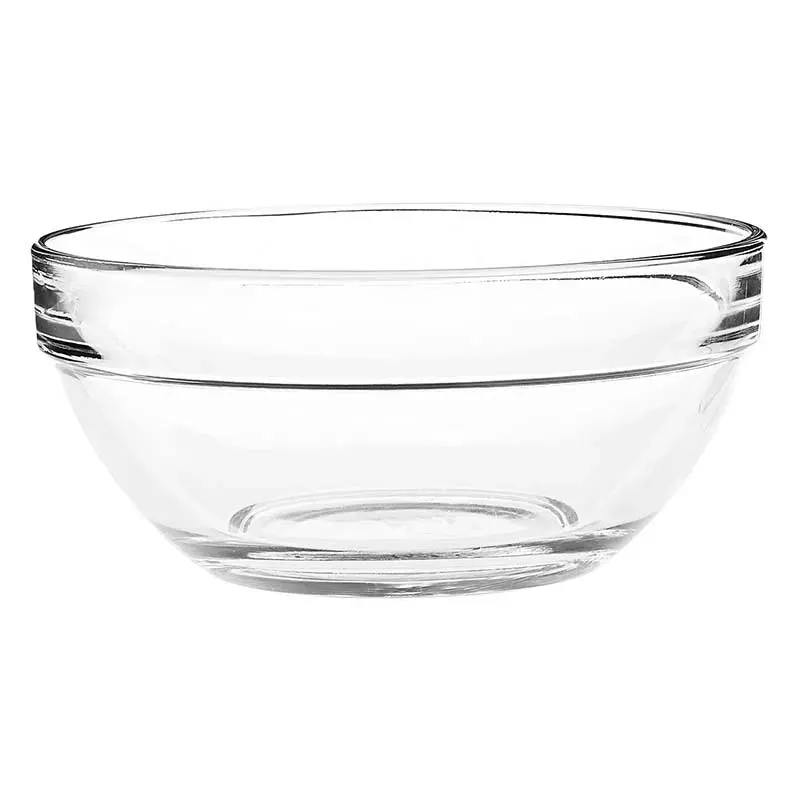 Stackable Bowls Clear Glass Kitchenware | Set of 6 | 2 x 5 inches | 370ml