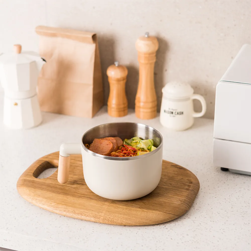 Stainless Steel Soup Tank With Lid & Wood Handle