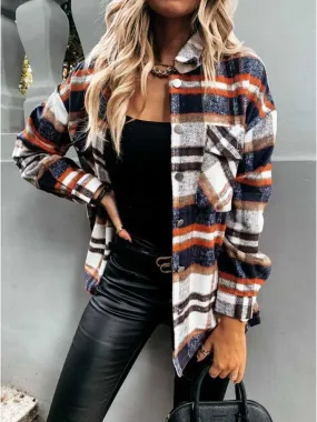 Stunncal  Pumpkin Patches Plaid Jacket(warm)