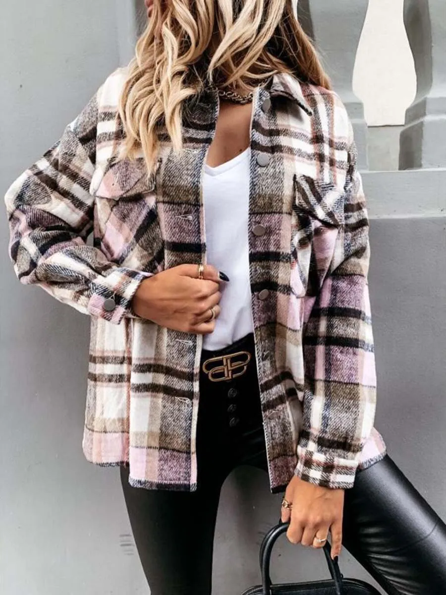 Stunncal  Pumpkin Patches Plaid Jacket(warm)