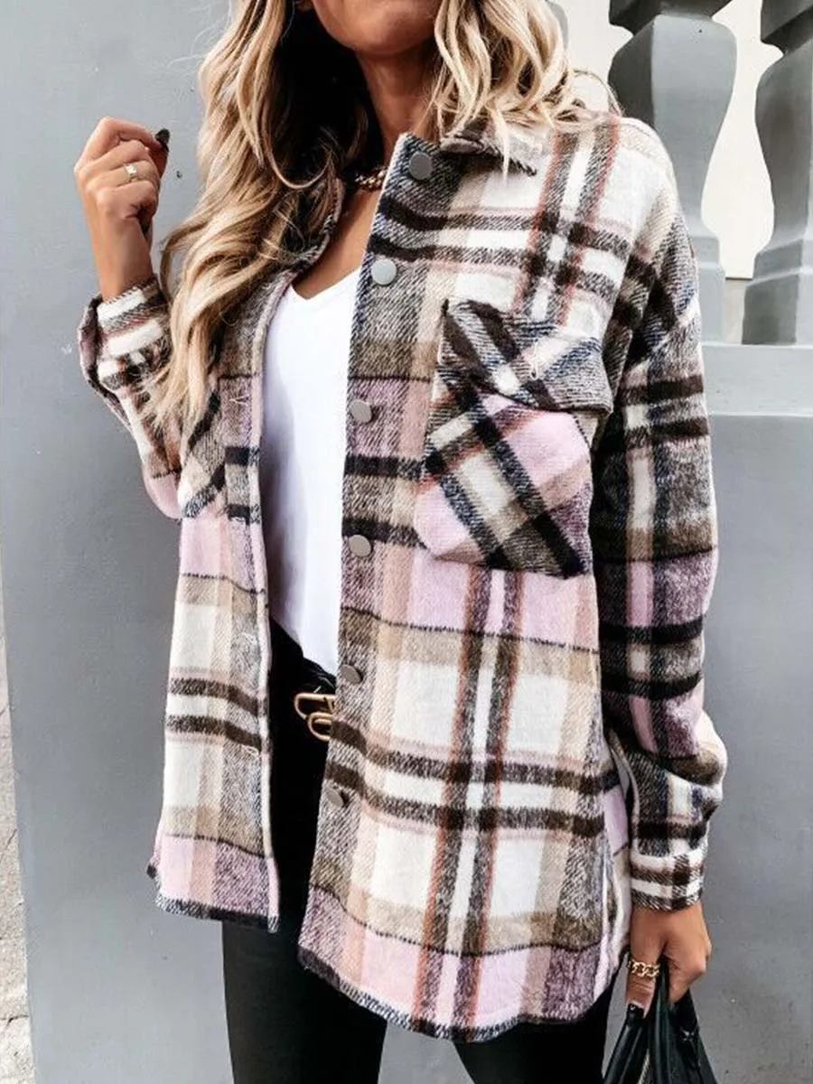 Stunncal  Pumpkin Patches Plaid Jacket(warm)