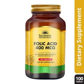 Sunshine Nutrition Folic Acid 400 Mcg Tablet 100's