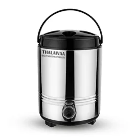 THALAIVAA Stainless Steel Office Water Dispenser for Hot and Cold Water/Tea/Coffee - 8 Liter Steel Water Jug with Easy to Carry Handle - Lightweight & Highly Durable - BPA Free, Food Safe Steel