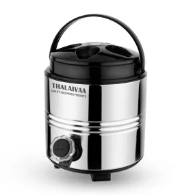 THALAIVAA Stainless Steel Travel Water/Tea Jug with Lid - Hot and Cold Water Dispenser 3 Liters for Office Home Kitchen - Highly Durable Steel & Sturdy Base - Ideal for Travelling, Kitchen, Picnic