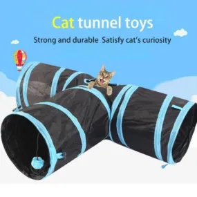 Three-Way Exercise Tunnel Cat Toy