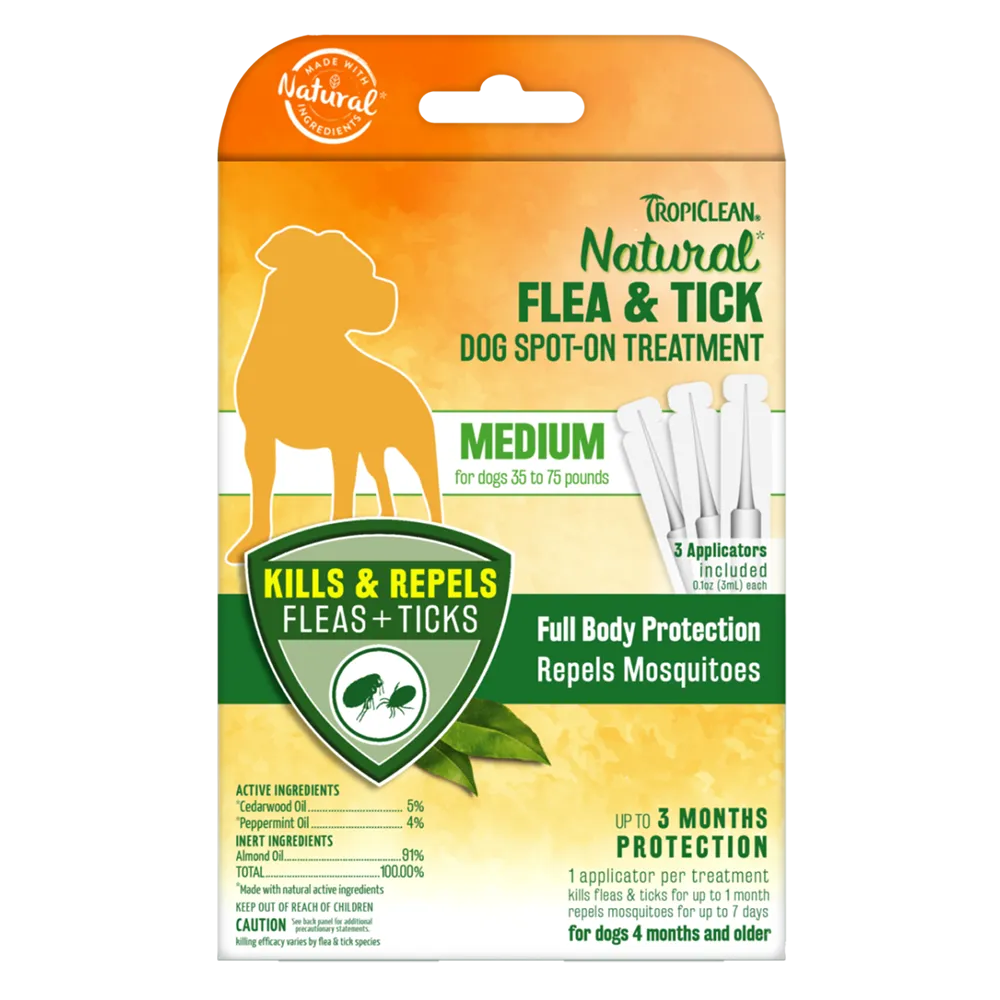 Tropiclean Natural Flea & Tick Dog Spot-On Treatment M