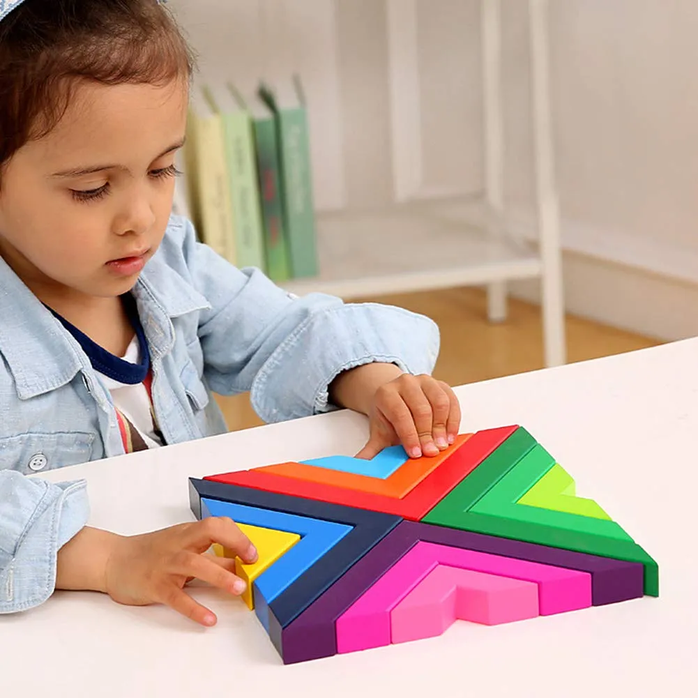 Vibrant Arcadia: Colorful Wooden Rainbow Stacker Toy for Imaginative Play and Learning Fun