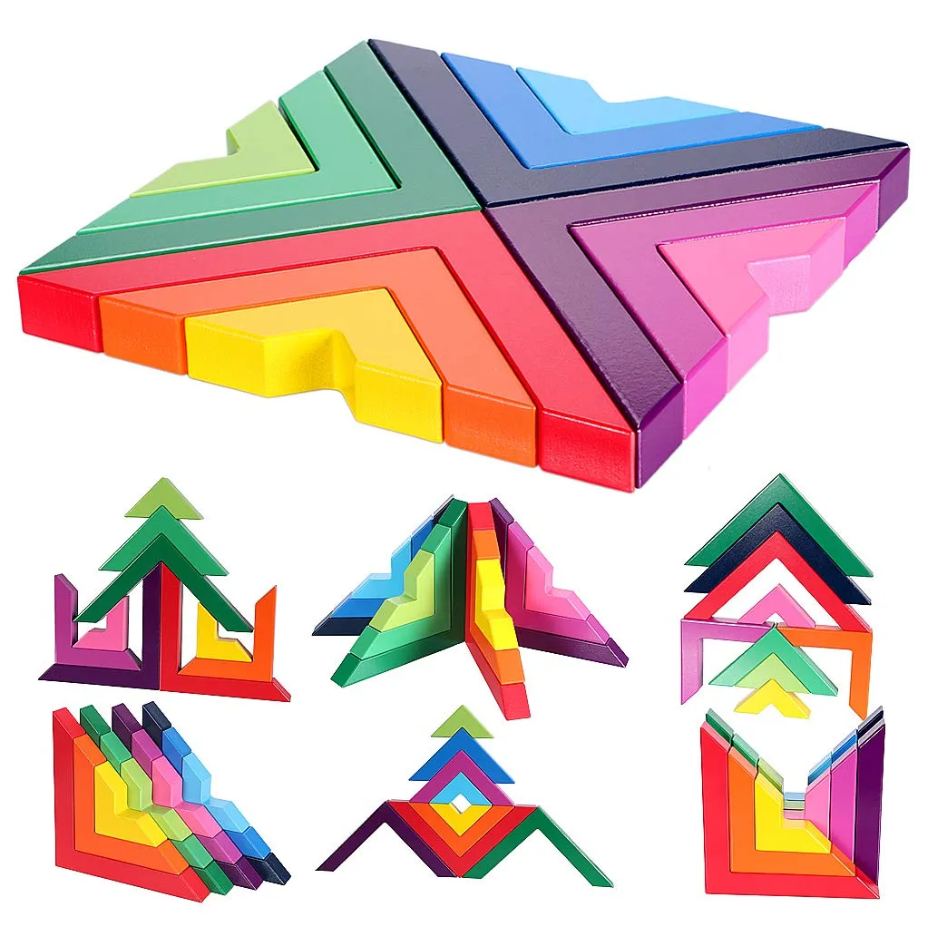 Vibrant Arcadia: Colorful Wooden Rainbow Stacker Toy for Imaginative Play and Learning Fun