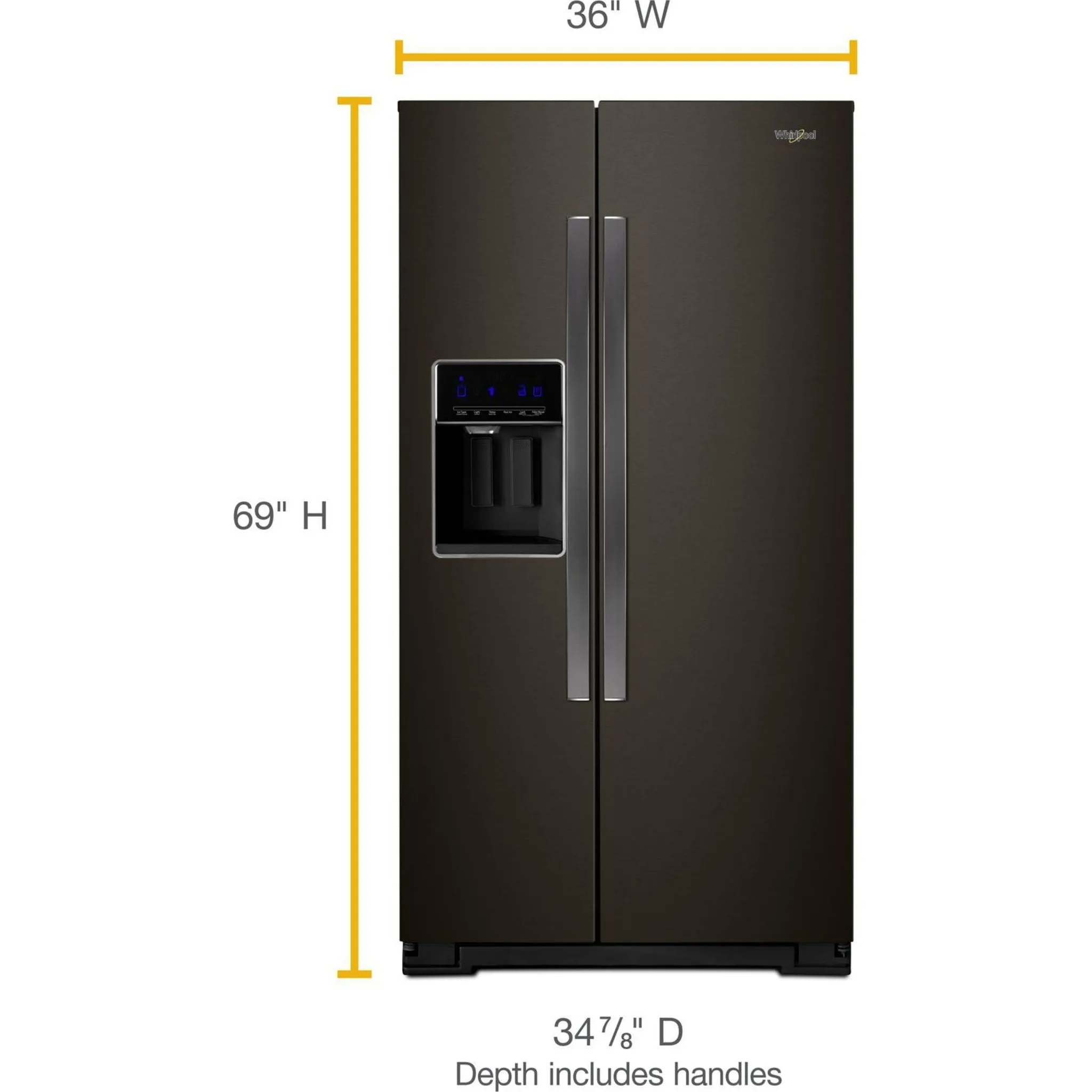 Whirlpool Side x Side Fridge (WRS588FIHV) - Black Stainless