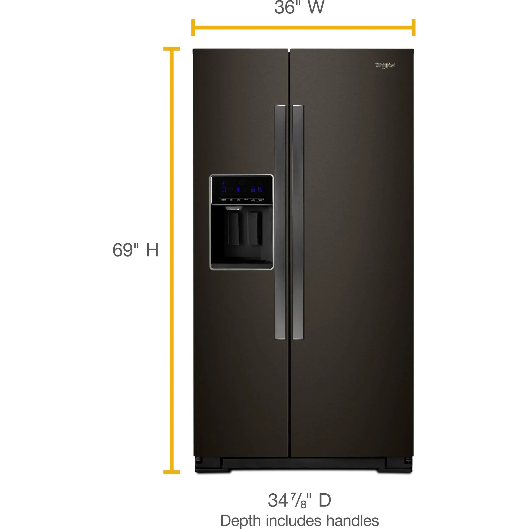 Whirlpool Side x Side Fridge (WRS588FIHV) - Black Stainless