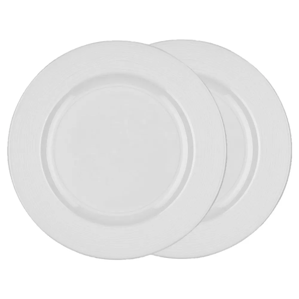 White Porcelain Dinner Plates 26cm Set of 2 - Geneviève Lethu Dinnerware