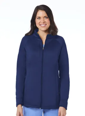 Women's Warm-up Bonded Fleece Jacket by Maevn XS-3XL- Navy